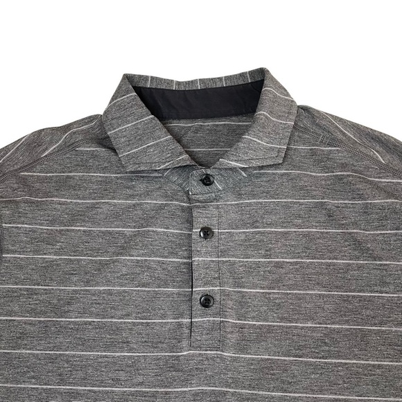 lululemon Evolution Polo Shirt Lookout Stripe Gray - Picture 10 of 14